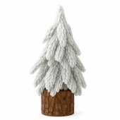 Decorative Artificial Christmas Tree on a Trunk Covered with Snow 20 x