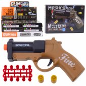 Mini Pistol Weapon for Bullets and Shells Black and Brown 13.5 cm