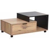 HANNES 90x50xH40cm Rustic / Black Melamine