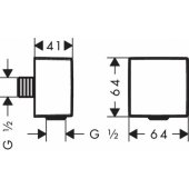 FixFit Wall outlet Square with non-return valve Chrome