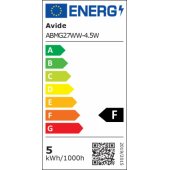 E27, G45, 4.5W, 470lm, 3000K warm white