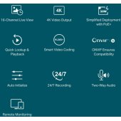 VIGI NVR2016H-16MP VIGI 16 Channel PoE+ Network Video Recorder