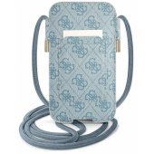 "PU 4G Printed Stripe Pouch L" Blue