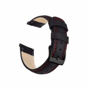 Genuine leather 22mm Universal watch strap (Samsung, Garmin,etc) Black