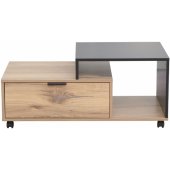 HANNES 90x50xH40cm Rustic / Black Melamine