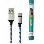Tube cable for Micro USB (5V 2.1A,1M) Blue