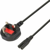 Euro 2-PIN Power Cable Audio-RTV VDE 3x0.75 mm 1.8 m UK Plug