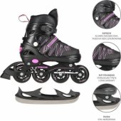 Rolki Nils Extreme NH11912-A z wymienną płozą regulowane czarne r. 39-