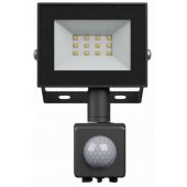 LED Floodlight Sensor 10W, 4000K, 230V Black