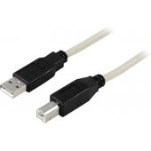 USB-A 2.0 - USB-B 5m Black White