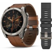 Fenix 8 Amoled Titanium with Chestnut Leather Band 51mm 010-02905-40