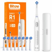 R1 Electric toothbrush x8 brushes / travel case / cable White