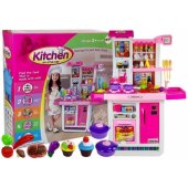 LeanToys Pink Kitchen with Water Pots Food Supplies Sound
