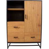 AMSTERDAM 100x40xH140cm Oak/ Black