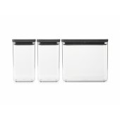 TASTY+ Stackable Canister Set of 3 - 1,6l & 3,5l Dark Grey