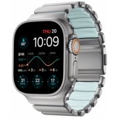 Stratos Band Apple Watch 45/ 46/ 49mm Titanium-Icy Blue Glow