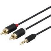 Audio Cable 3.5mm to 2 x RCA 3m Black