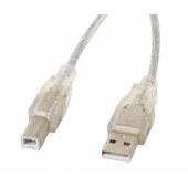 Cable USB 2.0 AM-BM 1.8m transparent