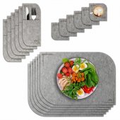 Felt fabric table mats (18pcs) Grey