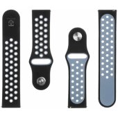 22mm Black/ Grey 267 Double Silicone Band