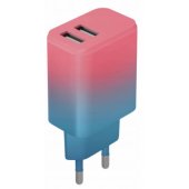 LSIG-AA-20 2x USB 18W pink-turquoise