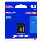 MicroSDHC Class 10 UHS I 64GB + adapter M1AA-0640R12