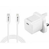 441-64 USB-C 20W Charger UK+Lightning, Incl. 1m USB-