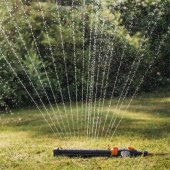 Fiskars 1027028 water sprinkler Oscillating water sprinkler Black, Ora