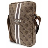 PU 4G Printed Stripes Tablet Bag 10" Brown