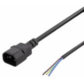C14 to open ended power cord (DEL-109UC) Black