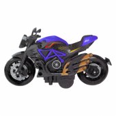 Motorcycle Toy For Assembling Screws Metal 1:14 DIY Black and Blue