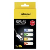 5x 64GB Multipack Basic Line USB 2.0 Multicoloured