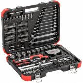 GEDORE red socket wrench set 1/ 4 + 1/ 2, 232 pieces, tool set (red/ blac