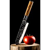 Japanese Santoku steel knife Olive 18cm