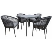 Ecco Table and 4 Chairs Grey