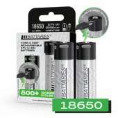 USB-C Rechargeable batteries Lithium-Ion 18650 2000mAh (2pcs)