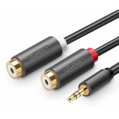 AV109 3.5mm jack (male) to 2x RCA (female) RCA cable 1m Black