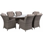 TRENTO table and 6 chairs grey