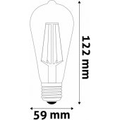 E27 ST58 4.5W 400lm 2700K filament