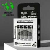 USB-C Rechargeable batteries Lithium-Ion AA 1700mAh 1.5V (4pcs)