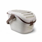 Pet carrier, cream/ brown