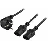 Power Cable CEE 7/ 7 to 2 x C13 2m Black