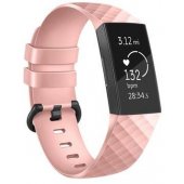 Fitbit Charge 3 / Charge 4 Pink Deluxe Sport Strap L