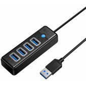 USB to 4xUSB 3.0 5Gbps 0.15m Black