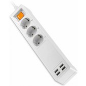 Extension Cord 3 Sockets White