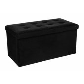 Atmosphera Quilted pouf Adaline Black 76x38 cm