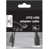 USB OTG AF + Micro BF to Micro BM 15cm Black A-OTG-AFBM-04