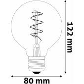 E27 G80 4.5W 400lm 2700K filament