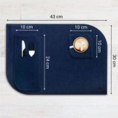 Felt fabric table mats (18 gb.) Blue