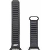 Audi Logo Genuine Leather Magnetic Apple Watch 44/ 45/ 46/ 49mm Black